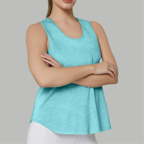 SHITINN Women's Summer Fitness Yoga Vest Top U Neck Sleeveless and Stylish for Training Women's Fashion Short Sleeve Tunic Tops for Women Womens Clothes Summer