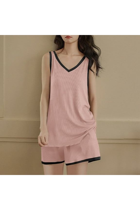 Women's Summer Ice Silk Ribbed Padded Vest With Plus Size Thin And Comfortable & Sleepwear Set Summer Top Nightdress for Women Silk Shorts Set