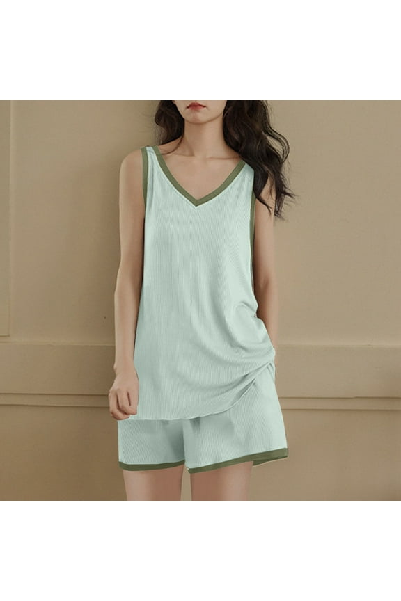 Women's Summer Ice Silk Ribbed Padded Vest With Plus Size Thin And Comfortable & Sleepwear Set Summer Top Nightdress for Women Silk Shorts Set