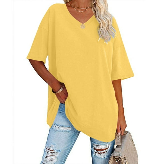 SHITINN Women's Tops Women's Loose Fit Neck Short Sleeve Striped Casual T Shirt Short Sleeve Shirts for Women Tunic Tops