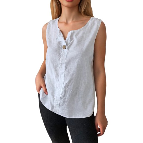 SHITINN Women's V Neck Button Down T Shirt Casual Summer Top Womens Short Sleeve Shirts Woman Shirts Womens Summer Blouses