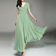 thumbnail image 1 of SHITINN Women's V Neck Solid Color Short Sleeve Chiffon Waist Closing Evening Dress Tuxedo Nightgown Enjoy Night Pajamas Lady Night Clothes, 1 of 4