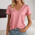 thumbnail image 1 of SHITINN Women's V Neck T Shirt Soft Comfortable Casual Basic Tee for Everyday Wear and Summer Out Short Sleeve Blouses Ladies Tops and Blouses Womens Tee, 1 of 6