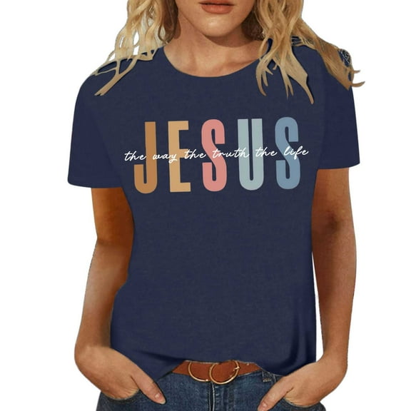 SHITINN Womens Blouses Womens Fashion Casual Printing Shirts Round Neck Short Sleeve Tee Tops Tunic Blouse Women's Short Sleeve Tops Ladies Tops and Blouses