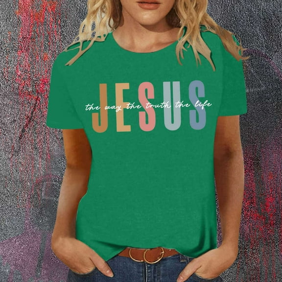 SHITINN Womens Clothing Womens Fashion Casual Printing Shirts Round Neck Short Sleeve Tee Tops Tunic Blouse Womens Short Sleeve Tops Women Summer Tops