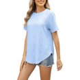 thumbnail image 1 of SHITINN Womens Fashion Casual Top Crew Neck T Shirts Summer Short Sleeve Casual Loose T Shirts To Tshirts Shirts for Women Women's Short Sleeve Tops Spring Tops for Women, 1 of 8