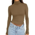 thumbnail image 1 of SHITINN Womens Long Sleeve Turtleneck Crop Tops Basic Slim Fitted Going Out T Shirts Winter Cloth Womens Short Sleeve Tops Summer Outfits for Women Womens Blouses, 1 of 6