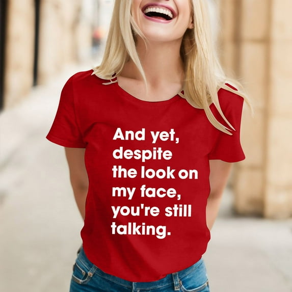 SHITINN Womens Sarcastic T Shirts with Funny Sayings Novelty Graphic Tees for Women Short Sleeve Tops for Women Summer Top Women Womens Clothing