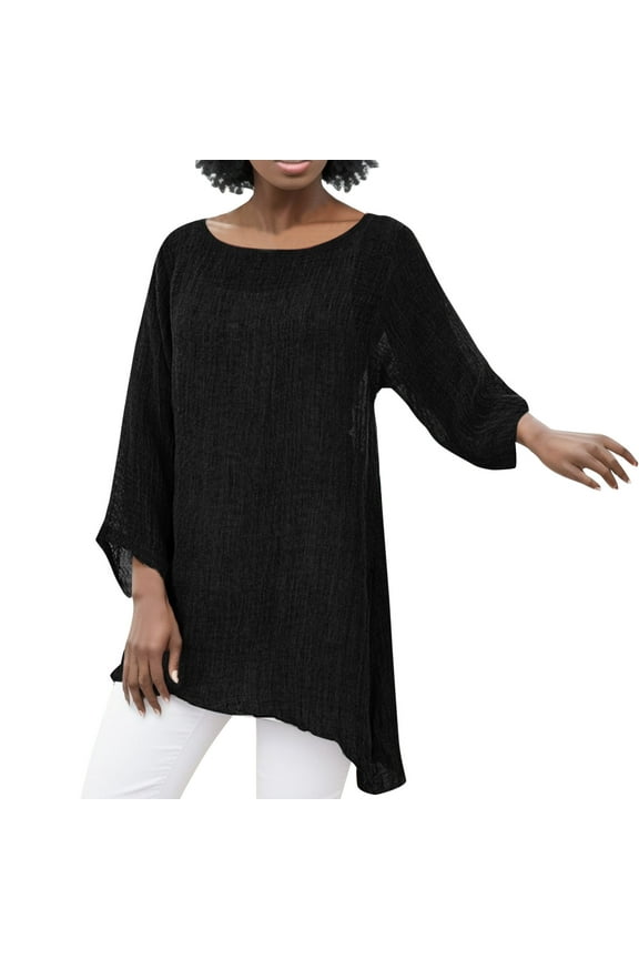 Womens Shirts Casual Women Plus Size Long Sleeve Irregular Hem Baggy Blouse Shirt Ladies Summer Tunic Tops Short Sleeve Blouses for Women Women Summer Outfits
