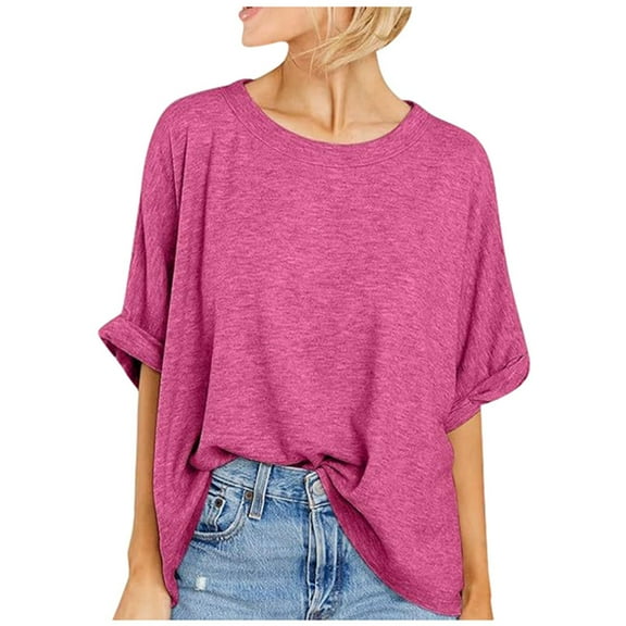 SHITINN Womens T Shirts Womens Short Sleeve Oversized Tops Summer Crew Neck Loose Casual Tee T Shirt Casual T Shi Short Sleeve Blouses Womens Summer Tops Casual