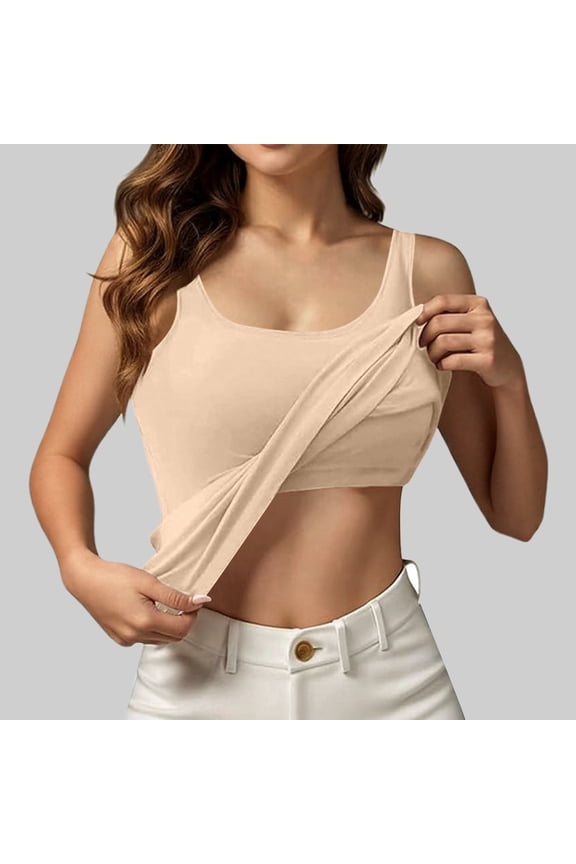 Womens Tank Tops with Built In Bras 2025 Summer Casual Crew Neck Sleeveless Camisole Plus Size Padded Workout Tops Lace Top Women Adjustable Tops for Women Pack 4x Workout Clothes for Women