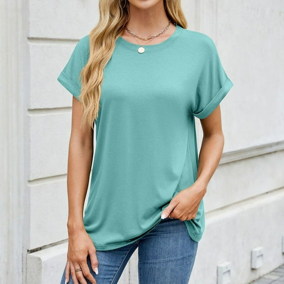 SHITINN Womens Tops Oversized Business Casual Shirts Loose Fit Short Sleeve Tshirts Summer Clothe Womens Tops Women Short Sleeve Tops Spring Tops for Women
