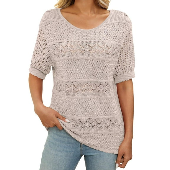 SHITINN Womens Tops Puff Short Sleeve Shirts Pleated T Shirts Dressy Casual Business Trendy Summe Womens Short Sleeve Tops Blouse for Women Summer Tops