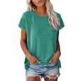 thumbnail image 1 of SHITINN Womens Tops Women Cap Sleeve Summer Casual Tops O Neck Solid Color Casual Shirts Loose Fit Blouse Womens Summer Tops Short Sleeve Summer Top, 1 of 8
