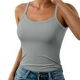 thumbnail image 1 of SHITINN plus Size Crop Tops Underwire Bra Camisoles for Women Women's Casual Camisole Tank Top Pure Color Basic Strap Sleeveless Undershirt for Spring Summer Comfortable Daily Wear, 1 of 5