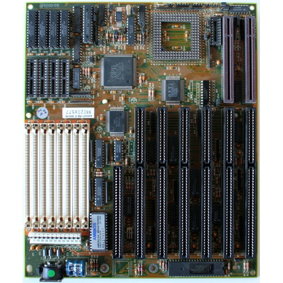 SHITTLE HOT-409 486 MOTHERBOARD AT, W CPU 486SX-33,4MB RAM,2X VLB,7X ISA,TESTED