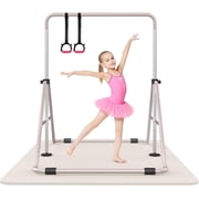 SHIWEI Gymnastics Bar for Kids, Foldable Gymnastic Bar with 5 Adjustable Height, Expandable Training Equipment for Indoor/Outdoor