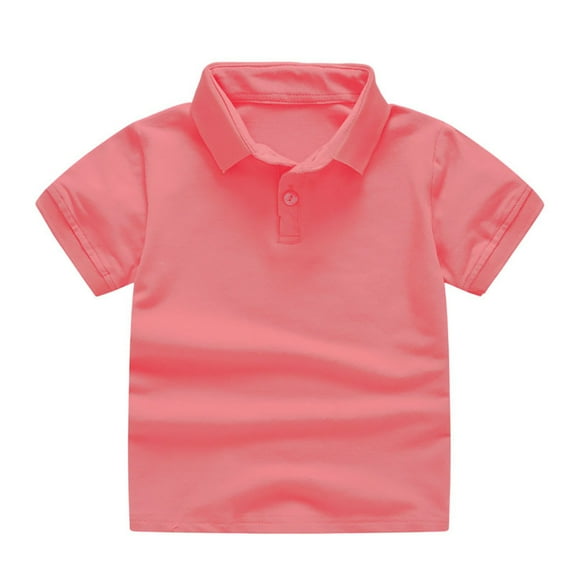 XBASW Baby Kids Short Sleeve T Shirt for Boys Girls Lapel Tee Summer Kids Solid Color Tshirt for 1-9 Year