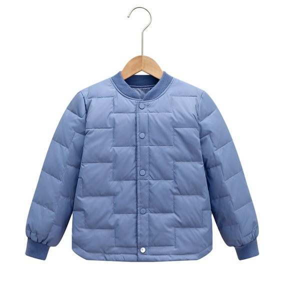 SHIWEN Kids Teen Girls Boys Puffer Jacket Buttons down Coat Winter Puffy Quilted Girls Soft Puffer Outwear 6-14T