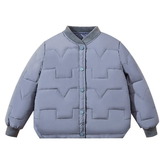 SHIWEN Kids Teen Girls Boys Puffer Jacket Buttons down Coat Winter Puffy Quilted Girls Soft Puffer Outwear 6-14T