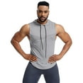 thumbnail image 1 of SHIWEN Men's Workout Hooded Tank Tops Sports Training Sleeveless Hoodies Bodybuilding Cut off T-Shirts M-3XL, 1 of 11