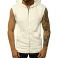 thumbnail image 1 of SHIWEN Men's Workout Hooded Tank Tops Zip up Sports T Shirts Sleeveless Cardigan, 1 of 12