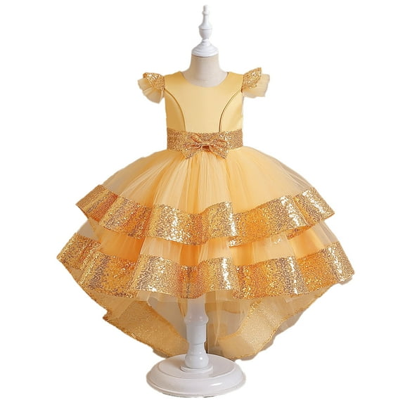 SHIWEN Off the Shoulder Flower Girl Dress for Toddler Kids Sequins Tulle Princess Dresses Wedding Bridesmaid Holiday Party Gown 4-12T