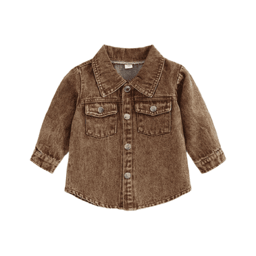 SHIWEN Toddler Boys Denim Jackets Spring Fall Kids Jean Jacket Buttons Coats Long-Sleeved Outerwear for Boys 4- 8 Years