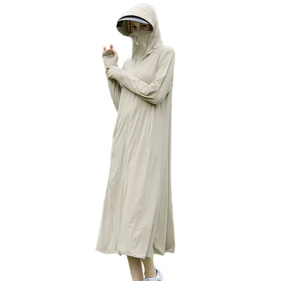 SHIWEN Women's Anti-UV Sun Shirt With Lens Hooded Sun Protection Jacket Long Pattern Ice Silk Quick Drying Rash Guard L-XL