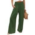 thumbnail image 1 of XBASW Womens Summer Wide Leg Pant High Waisted Wide Leg Palazzo Cotton Linen Trousers with Pocket S -3 XL, 1 of 11