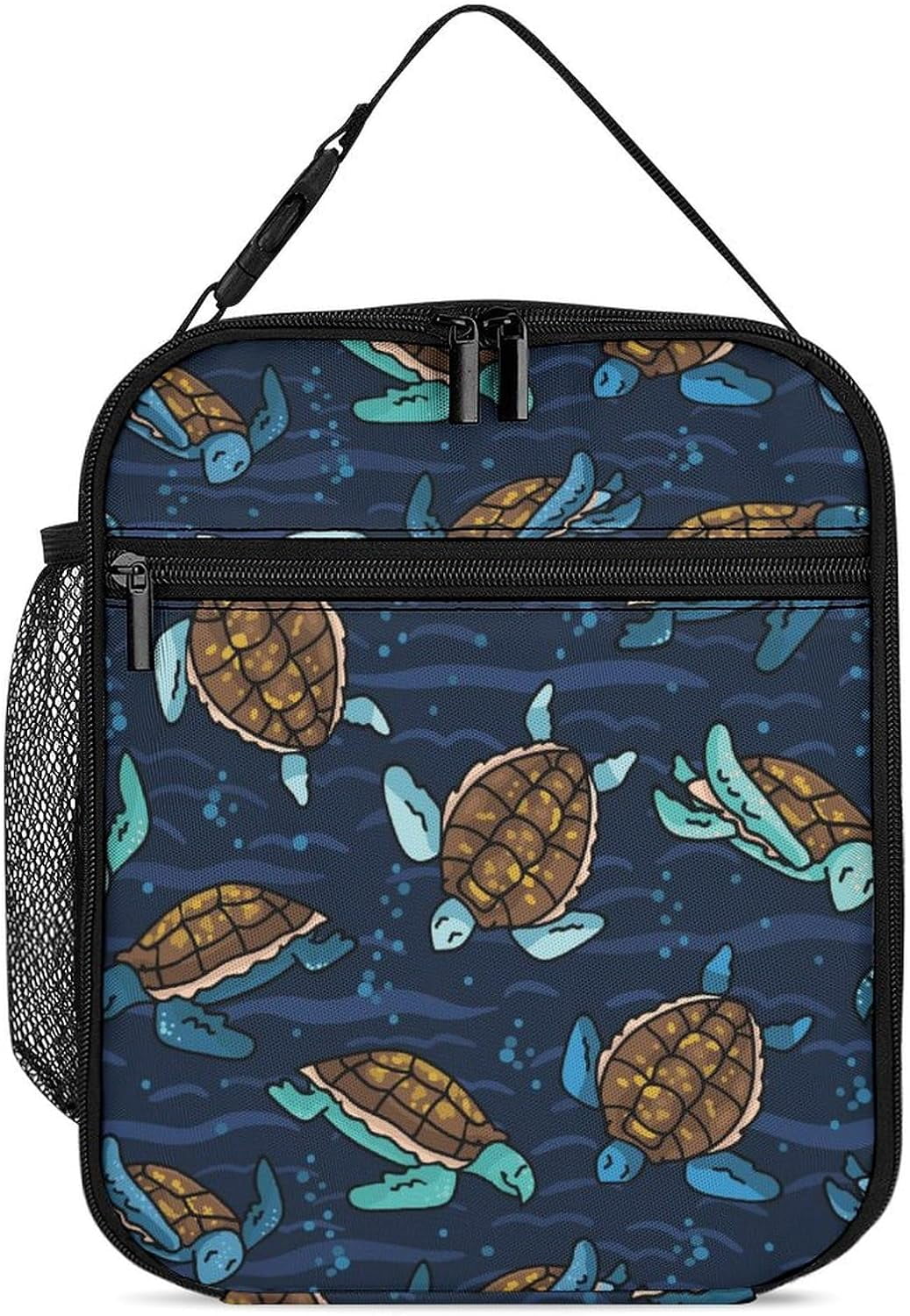 SHIWU Insulated Lunch Box Cartoon Blue Turtles Lunch Cooler Bag Pink ...