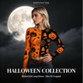 thumbnail image 1 of SHIXINCHIL Ribbed Knit Crop Tops for Women Funny Halloween Long Sleeve T Shirts Cute Graphic Print Tees Fall Holiday Pullover Jumper Top Multicolor XXL, 1 of 8