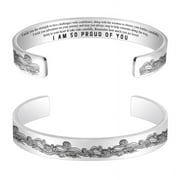 SHIYAO Inspirational Bracelets Personalized Gift I Am So Proud Of You Bracelets Birthday Graduation Christmas Gifts For Daughter Granddaughter From Mom Grandma Dad Grandpa