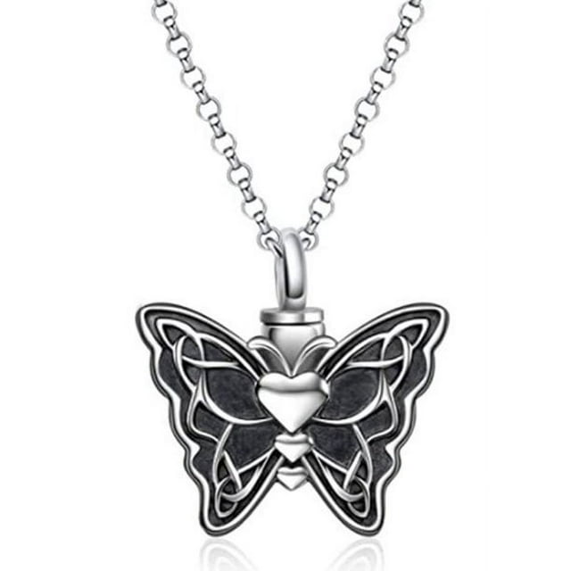 SHIYAO Necklace for Women, Cremation Jewelry for Ashes for Human, Memorial Ash Pendant Keepsake Gifts(Butterfly)