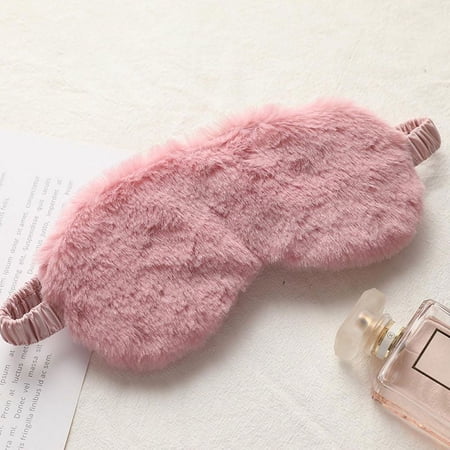 SHIYAO Women Sleeping Eye Mask Cartoon Fluffy Plush Blindfold