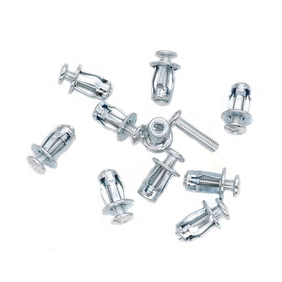 SHIYOU-10-Pack M5x25mm Jack Nuts Petal Nuts Expansion Nut Thins Fixings Dowels with Screws Assembly for Hollow Wall Iron Skin Line Use in Thin Soft Wall