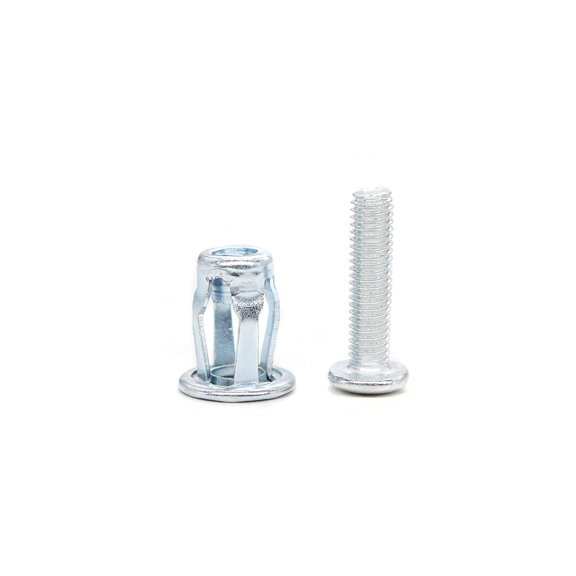 SHIYOU-10-Pack M6x25mm Jack Nuts Petal Nuts Expansion Nut Thins Fixings Dowels with Screws Assembly for Hollow Wall Iron Skin Line Use in Thin Soft Wall
