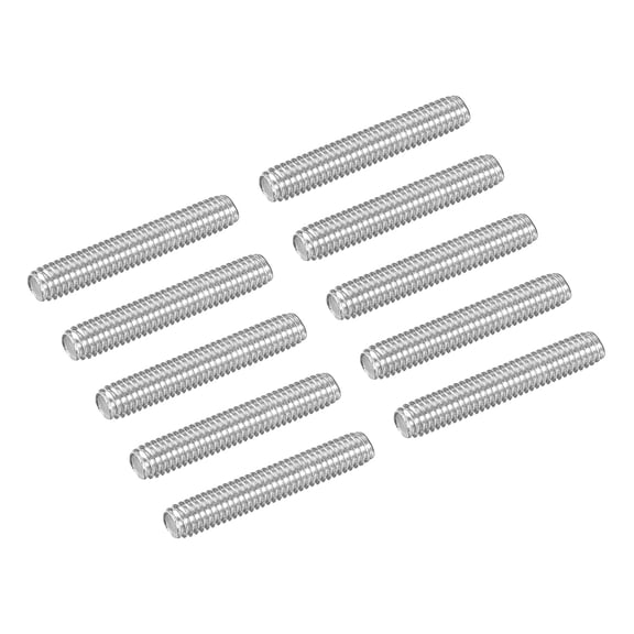 SHIYOU-10Pcs M4-0.7x25mm Fully Threaded Rods, Threaded Rods Bar Studs, 304 Stainless Steel Long Thread Screws Hardware for U-Bolts, Anchors, Clamps, Hangers, Silver