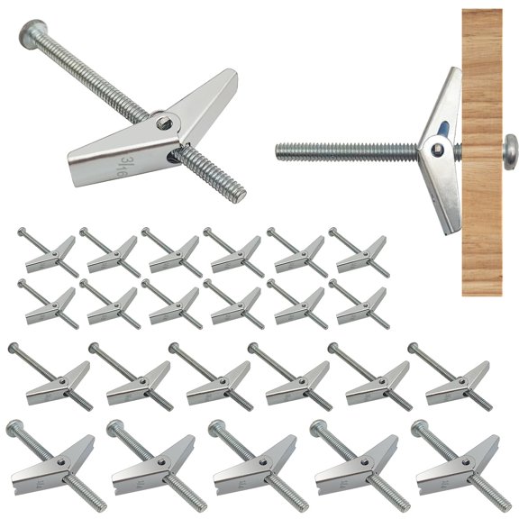 SHIYOU-24Pcs Heavy Duty Hollow Wall Anchors for Drywall Ceiling, Toggle Bolts, Wall Anchor, 1/4" 3/16" 1/8" Butterfly Drywall Anchors