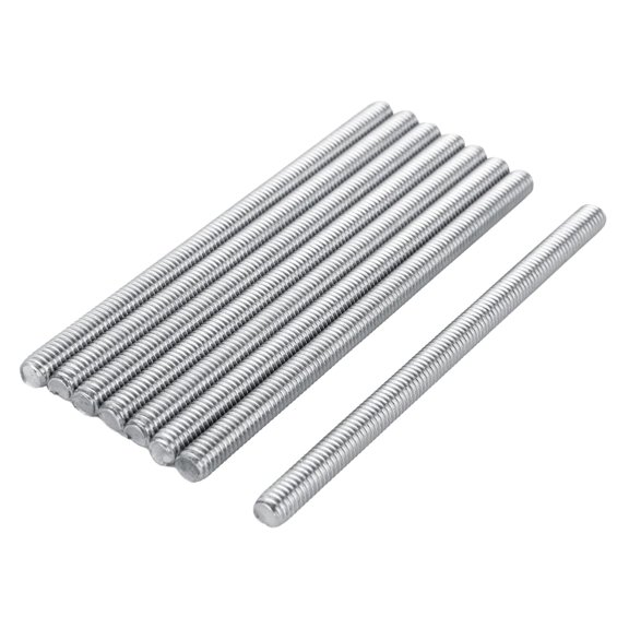 SHIYOU-24Pcs M6 x 100mm 304 Stainless Steel Fully Threaded Rods, Right Hand Threaded Rod Bars Studs, 1mm Thread Pitch, Fits for Anchor Bolts, Clamps, Hangers, U-Bolts