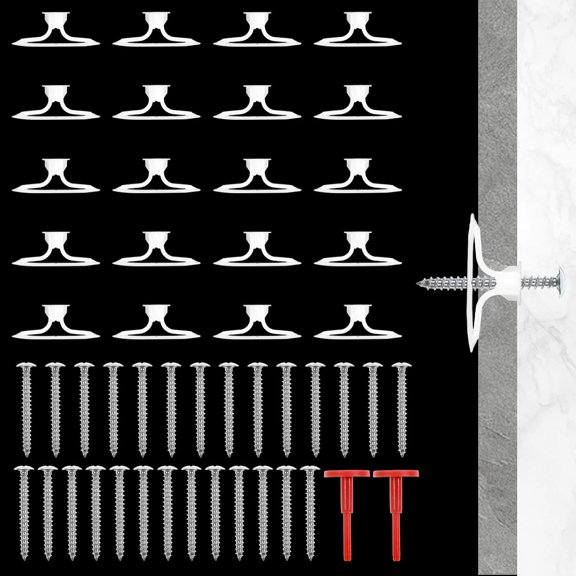 SHIYOU-25 Set Drywall Anchors Kit Plastic Self Drilling Expansion Hollow Wall Anchors Hollow Wall Anchor Bulk Hollows Walls Anchor Heavy Duty Sheetrock Anchors with Screws Key for Drywalls Ceiling