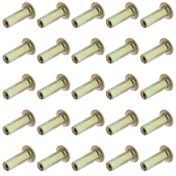SHIYOU-25Pcs M6 Steel Multi Grip Rivet Nuts Pre Bulbed Shank Zinc-Plated Flat Head Threaded Insert Nut Construction Fasteners for Industrial