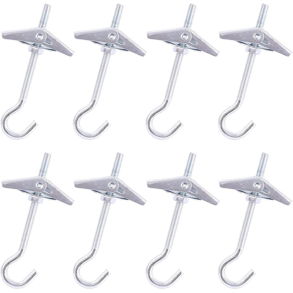 SHIYOU-32Pcs M670 Heavy Duty Carbon Steel Ceiling Hooks Spring Toggle Wing Bolts Wall Fixing Ceiling Hooks Pothook Wall Fixing Anchors Ceiling for Hanging Plants