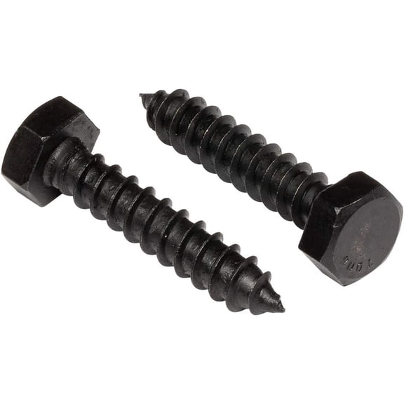 SHIYOU-5/16" x 1-1/2" Stainless Steel Hex Lag Bolts (25 pcs) Black Oxidized in USA by Makers Bolt