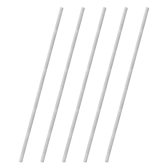 SHIYOU-5-Pack Fully Threaded Rod, M4x200mm 304 Stainless Steel Right Hand Thread Bar Studs for Furniture Anchor Bolts/Clamps/U-Bolts, Metric Threaded Screw
