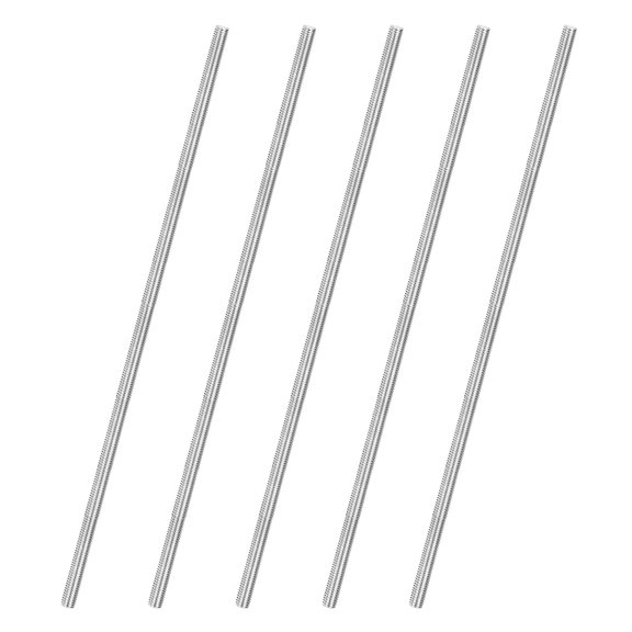 SHIYOU-5-Pack Fully Threaded Rod, M6x250mm 304 Stainless Steel Right Hand Thread Bar Studs for Furniture Anchor Bolts/Clamps/U-Bolts, Metric Threaded Screw