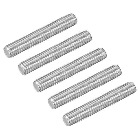 SHIYOU-5Pcs M5-0.8x30mm Fully Threaded Rods, Threaded Rods Bar Studs, 304 Stainless Steel Long Thread Screws Hardware for U-Bolts, Anchors, Clamps, Hangers, Silver