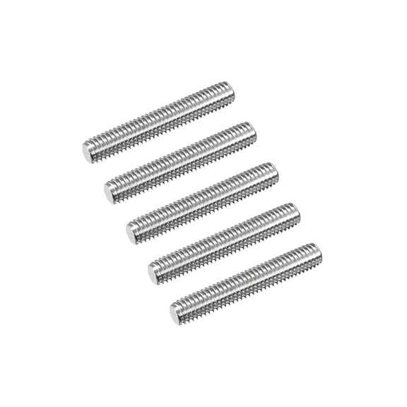 SHIYOU-5Pcs M8-1.25 x 45mm Length Fully Threaded Rod, 304 Stainless Steel Right Hand Threads Rods, Fully Studding Rod Bar for Anchor Bolts, Clamps, Hangers and U-Bolts