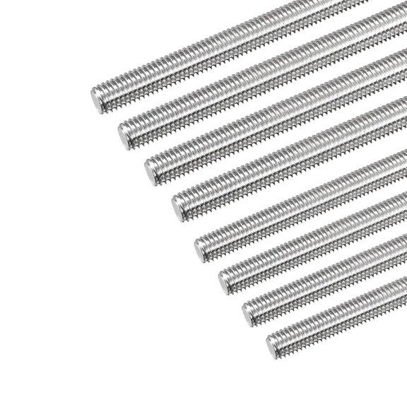 SHIYOU-8Pcs M8-1.25 x 100mm Length Fully Threaded Rod, 304 Stainless Steel Right Hand Threads Rods, Fully Studding Rod Bar for Anchor Bolts, Clamps, Hangers and U-Bolts