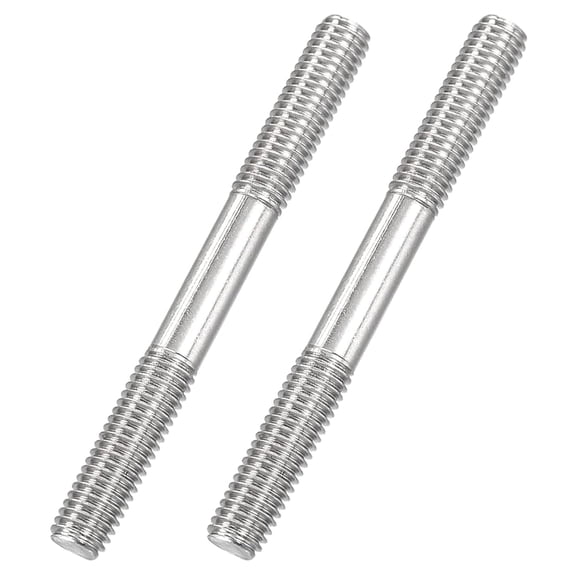 SHIYOU-M8x80mm Double End Threaded Bolt, 304 Stainless Steel Double End Threaded Stud Screw Bolt, 8Pcs